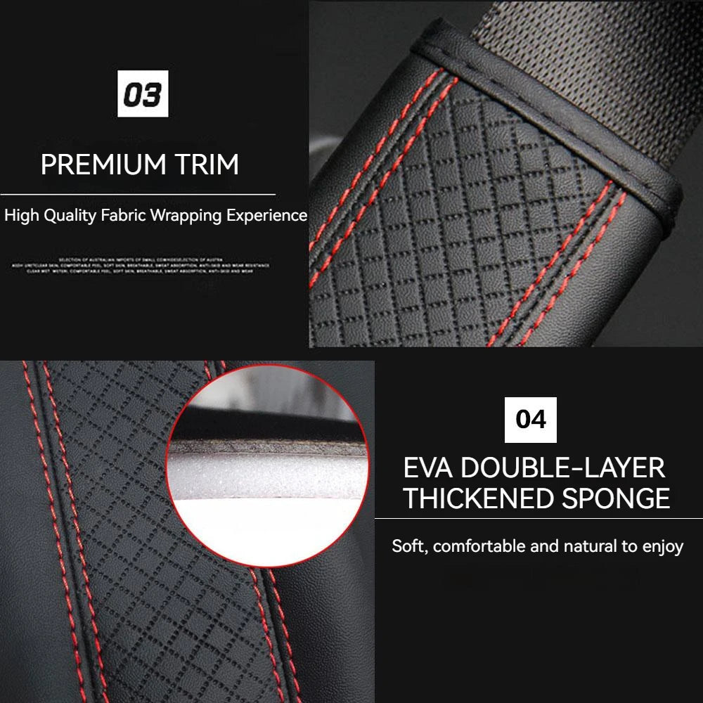 PU Leather Car Seat Belt Shoulder Pad, Breathable Safety Strap Protector for Car Interior Accessories - Delicate Leather