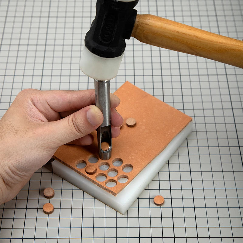 5-15 Pcs Kit Hollow Punch Set - Round Hole Punch Tool for Leather Craft, Fabric, Plastics, Gasket Belt - Delicate Leather