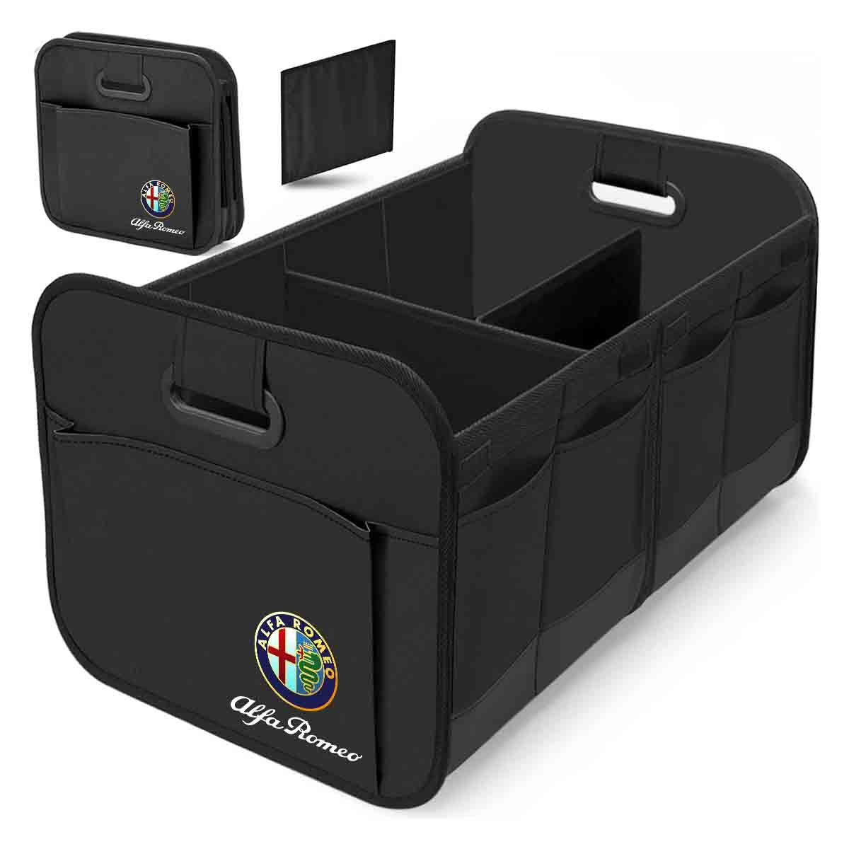Trunk Organizer, Car Storage, Custom For Cars, Reinforced Handles, Collapsible Multi, Compartment Car Organizers, Foldable and Waterproof, 600D Oxford Polyester AR12995 - Delicate Leather
