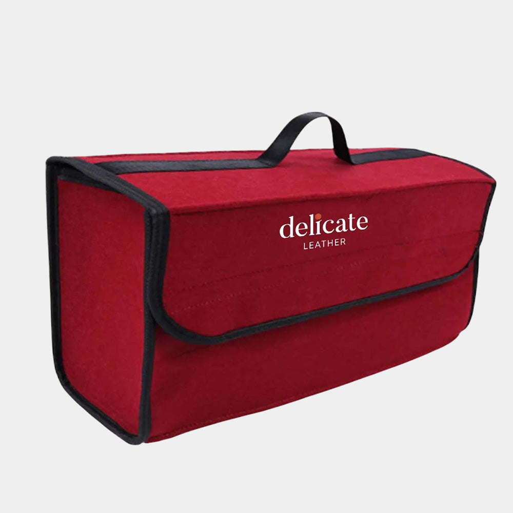 Delicate Leather Soft Felt Car Bag Organizer Folding Car Storage Box Non Slip Fireproof Car Trunk Organizer, Custom For Your Cars, Car Accessories CC12990