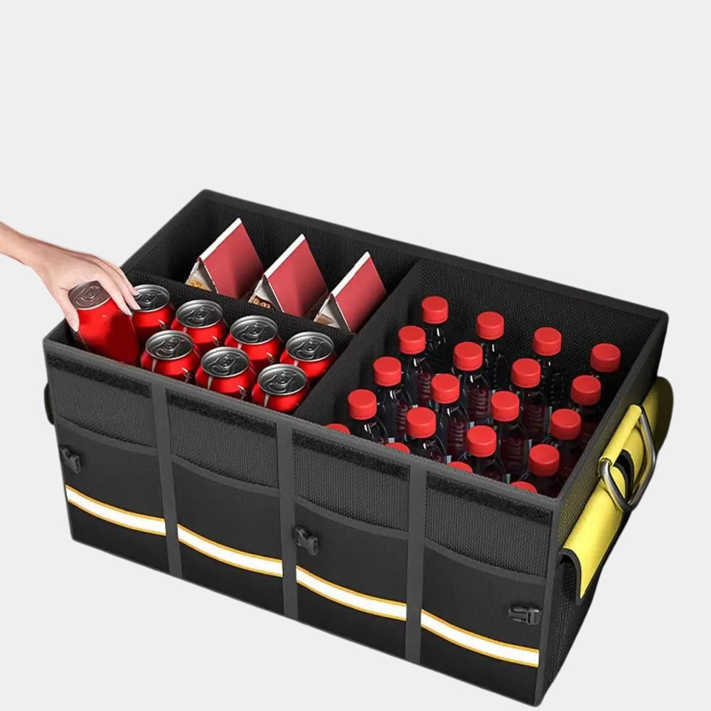 Trunk Organizers - Van Trunk Storage Box with Collapsible Heavy Duty Handle