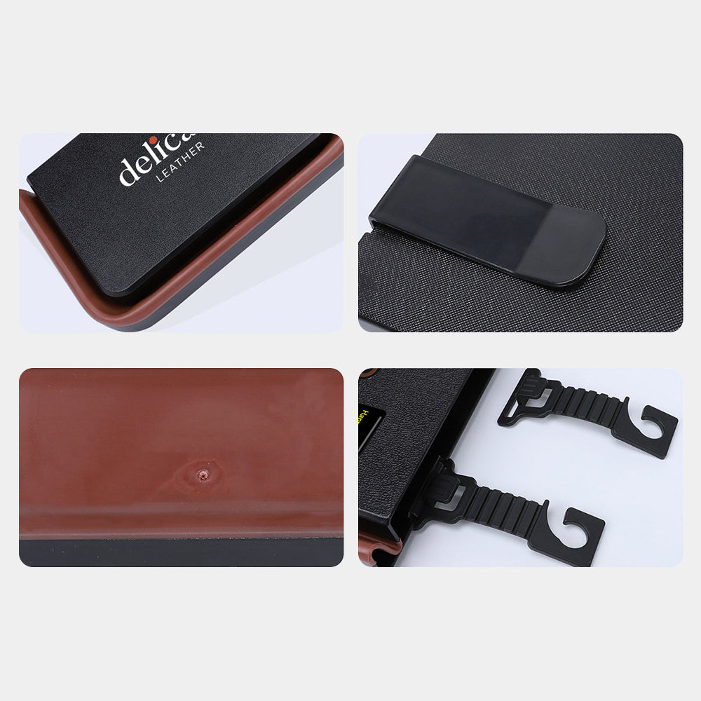 Delicate Leather Hanging Waterproof Car Trash can-Foldable, Custom For Your Cars, Waterproof, and Equipped with Cup Holders and Trays. Multi-Purpose, Car Accessories CC11992