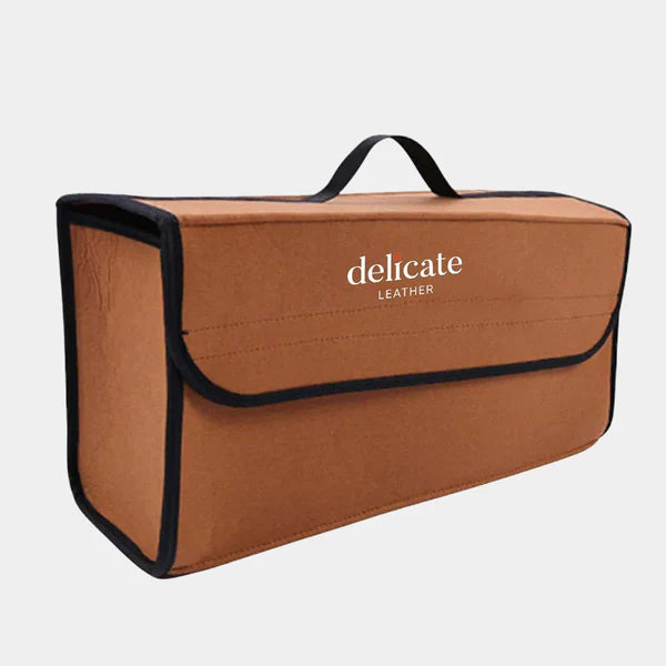 Soft Felt Car Bag Organizer Folding Car Storage Box Non Slip Fireproof Car Trunk Organizer, Custom For Your Cars, Car Accessories LR12990 - Delicate Leather