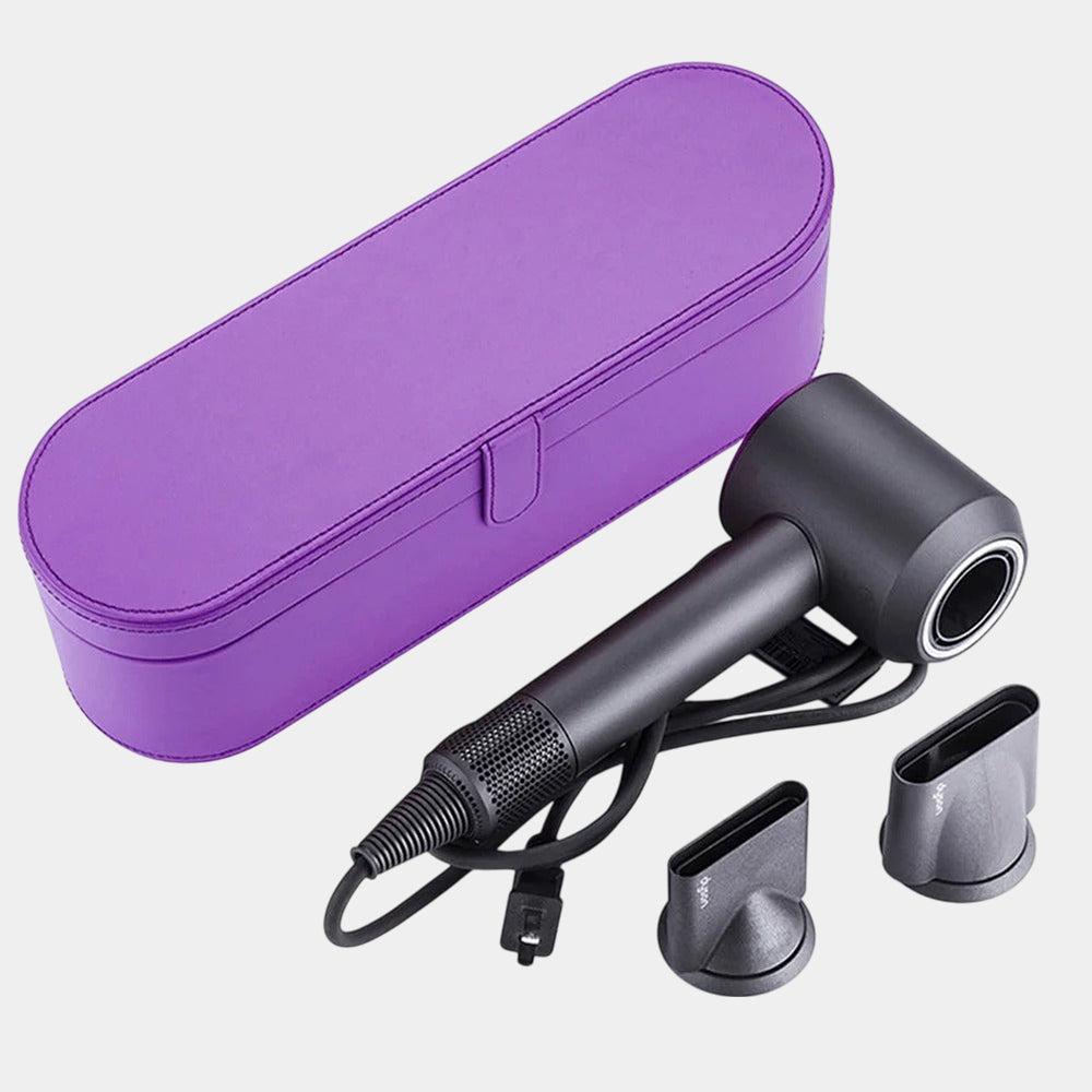 Portable PU Leather Hair Dryer Case – Hard Box Anti-Scratch Cover Pouch for Dyson Supersonic Home Storage - Delicate Leather