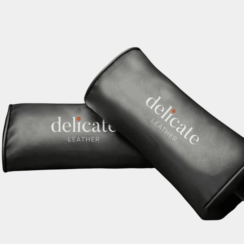 Custom Text and Logo Neck Pillow, Fit with all car, Car Seat Headrest Neck Rest Cushion for Driving Seat Auto Head Rest Neck Support - Delicate Leather