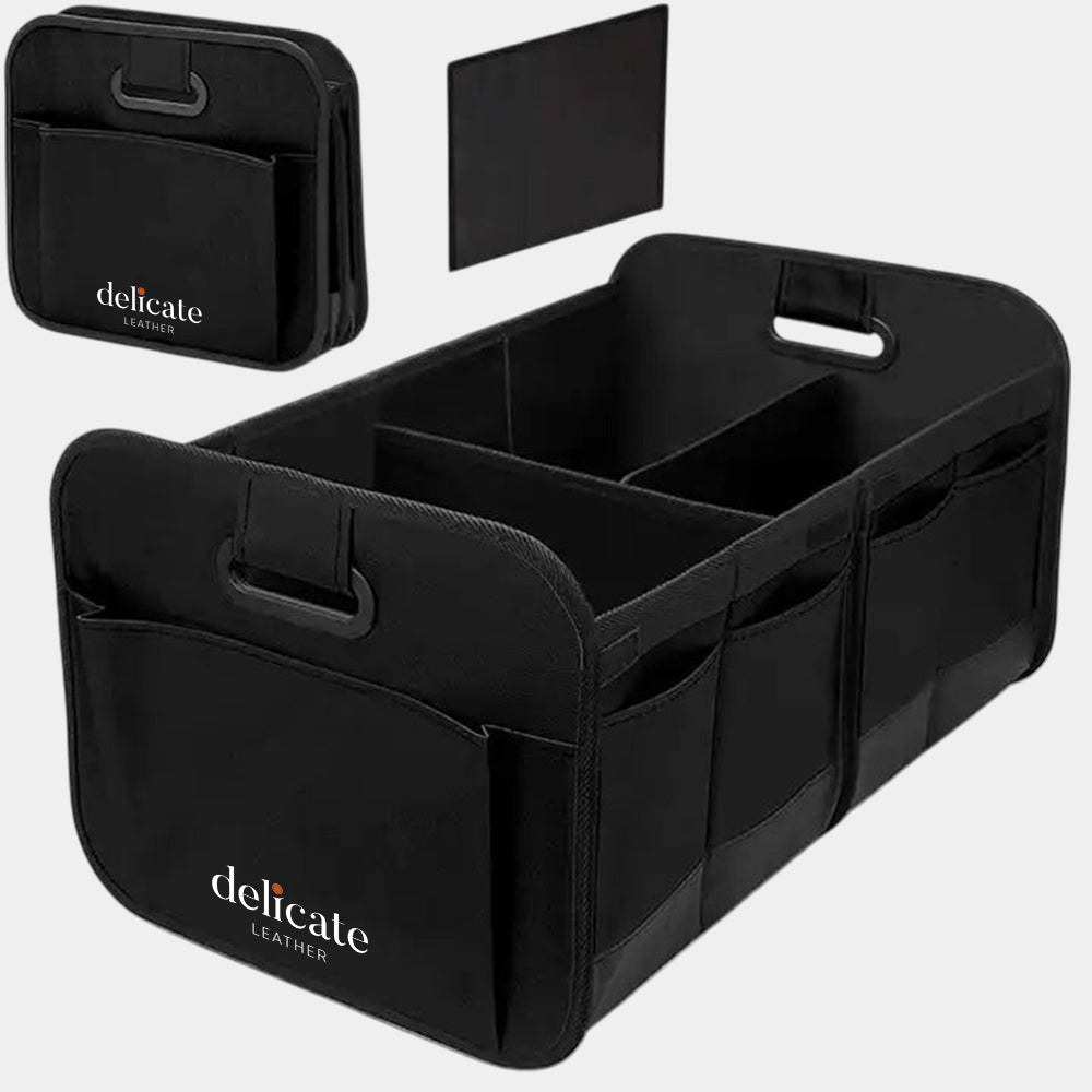 Car Trunk Storage Organizer Box, Cargo Organizer SUV Trunk Storage Waterproof Collapsible Durable Multi Compartments