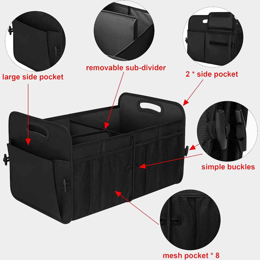 Car Trunk Organizer,Car Storage Organizer with 72L Large Capacity Waterproof Collapsible and 11 Pockets, Trunk Organizer for Car Suv/Jeep/Sedan