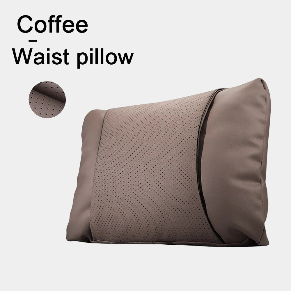 Luxury Nappa Leather Car Neck Pillow – Ergonomic Headrest Support for Car