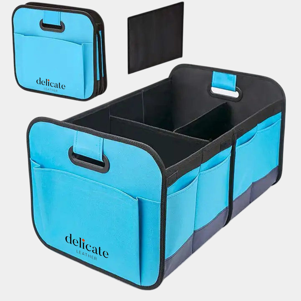 Car Trunk Storage Organizer Box, Cargo Organizer SUV Trunk Storage Waterproof Collapsible Durable Multi Compartments