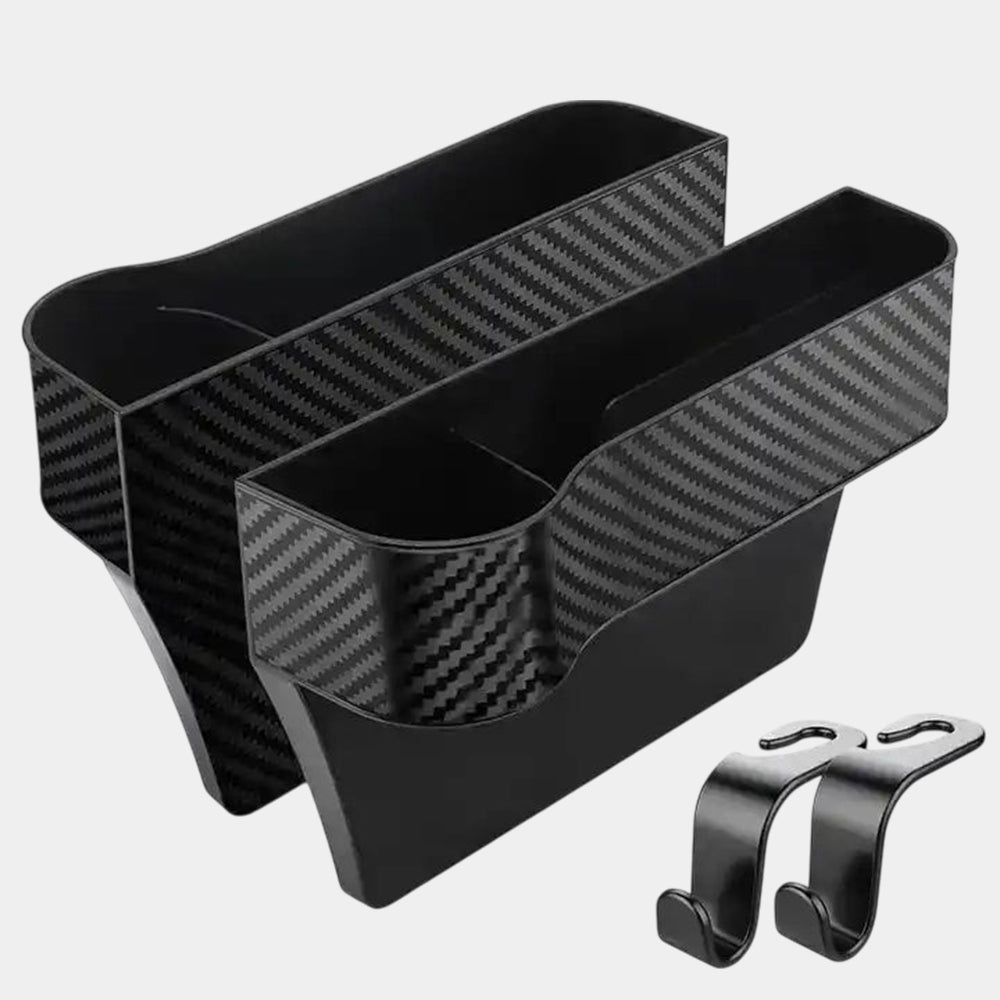 Car Seat Gap Filler Organizer, Custom Fir For Your Cars, Auto Car Console Gap Filler Organizer - Waterproof Plastic Storage with Phone and Cup Holder - Delicate Leather
