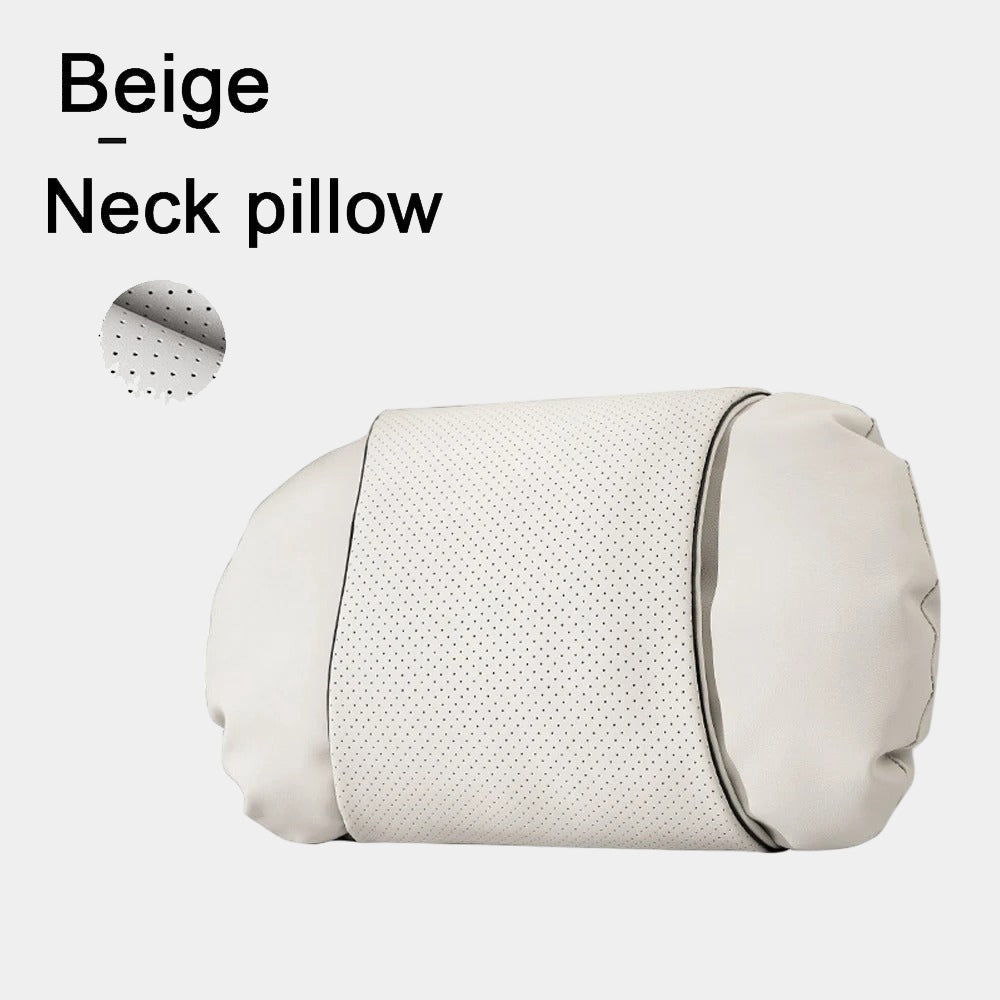 Luxury Nappa Leather Car Neck Pillow – Ergonomic Headrest Support for Car