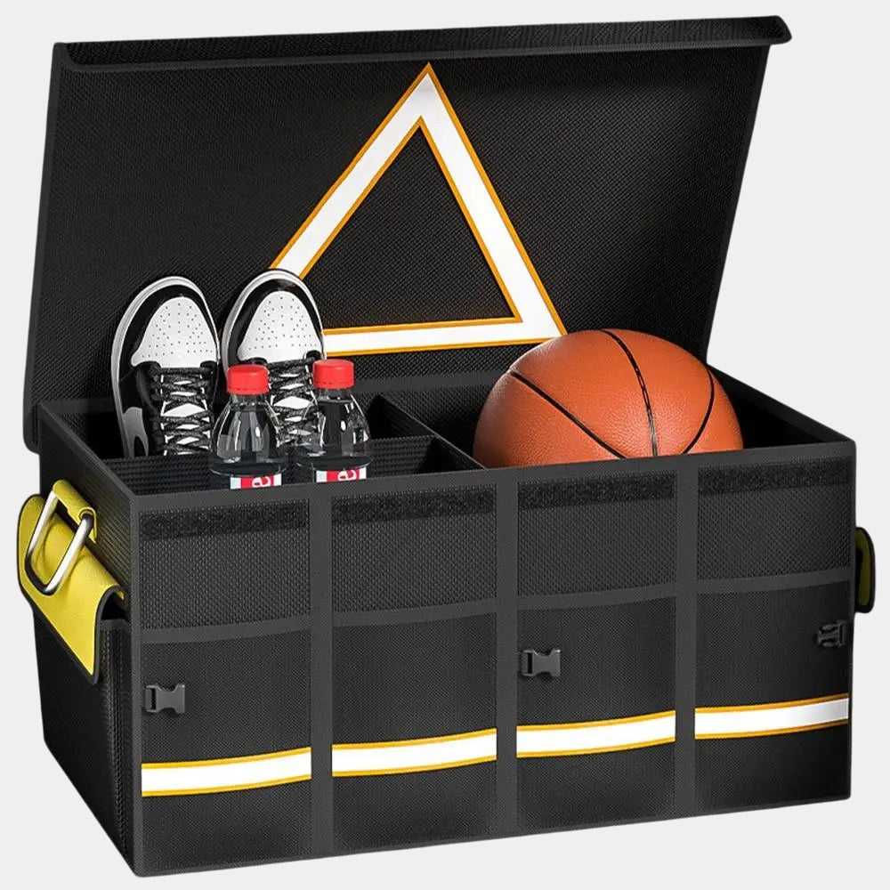 Trunk Organizers - Van Trunk Storage Box with Collapsible Heavy Duty Handle