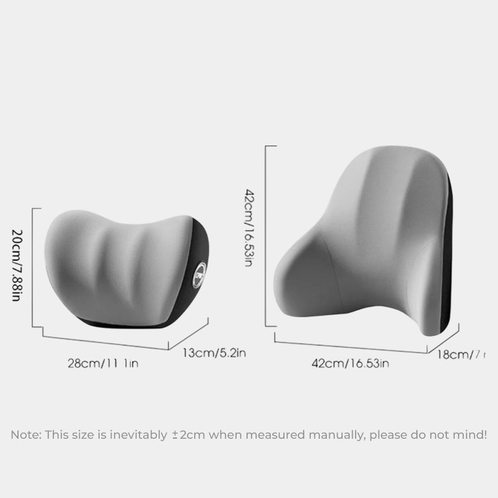 Delicate Leather Car Massage Neck Pillow, Car Seat Headrest Neck Rest Cushion for Driving Seat Auto Vibrating Massage Seat Neck Head Waist Back Cushion for Car and Office
