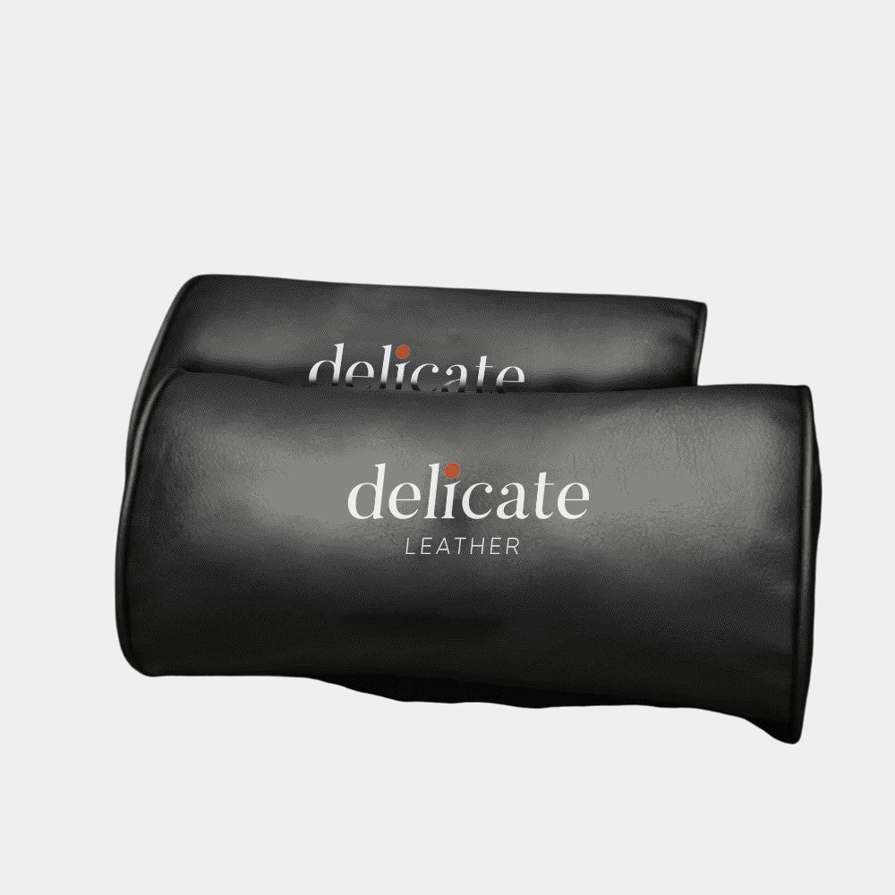 Custom Text and Logo Neck Pillow, Fit with all car, Car Seat Headrest Neck Rest Cushion for Driving Seat Auto Head Rest Neck Support - Delicate Leather