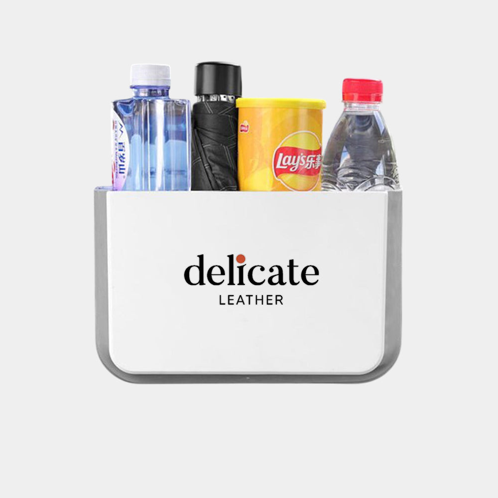 Delicate Leather Hanging Waterproof Car Trash can-Foldable, Custom For Your Cars, Waterproof, and Equipped with Cup Holders and Trays. Multi-Purpose, Car Accessories CC11992