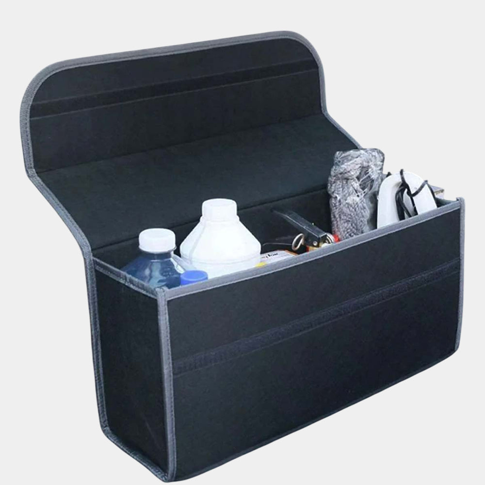 Delicate Leather Soft Felt Car Bag Organizer Folding Car Storage Box Non Slip Fireproof Car Trunk Organizer, Custom For Your Cars, Car Accessories CC12990