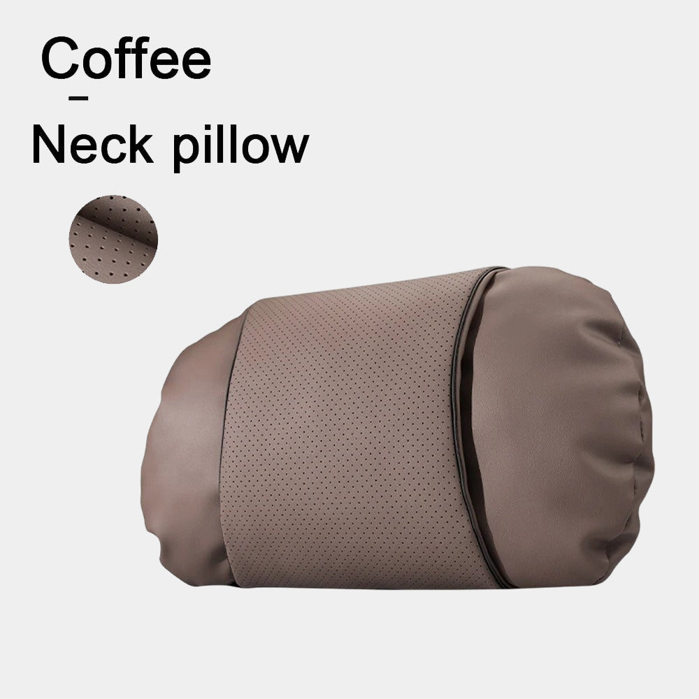 Luxury Nappa Leather Car Neck Pillow – Ergonomic Headrest Support for Car