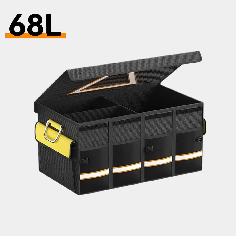 Trunk Organizers - Van Trunk Storage Box with Collapsible Heavy Duty Handle