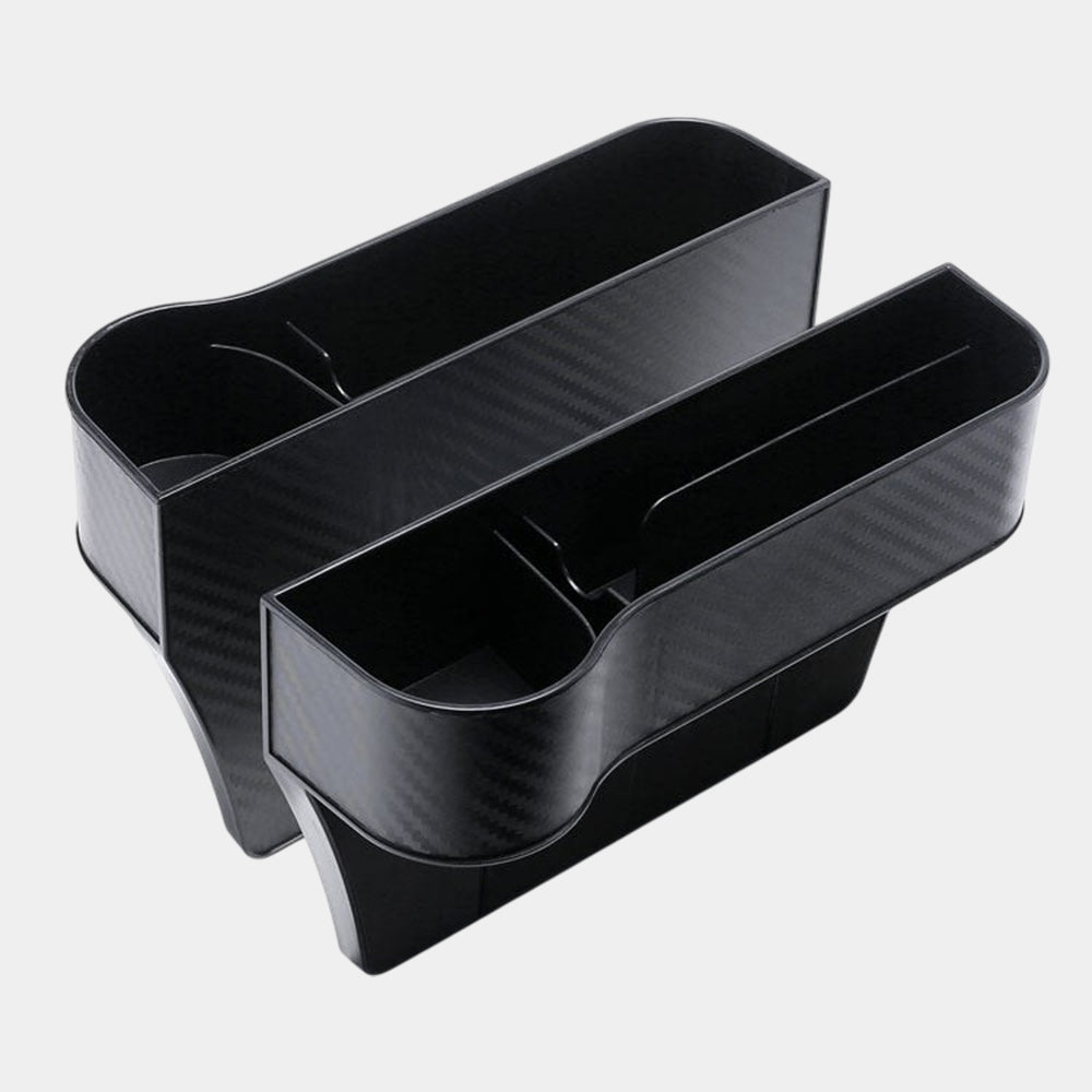 Car Seat Gap Filler Organizer, Custom Fir For Your Cars, Auto Car Console Gap Filler Organizer - Waterproof Plastic Storage with Phone and Cup Holder - Delicate Leather