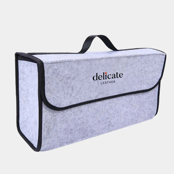 Soft Felt Car Bag Organizer Folding Car Storage Box Non Slip Fireproof Car Trunk Organizer, Custom For Your Cars, Car Accessories JG12990 - Delicate Leather