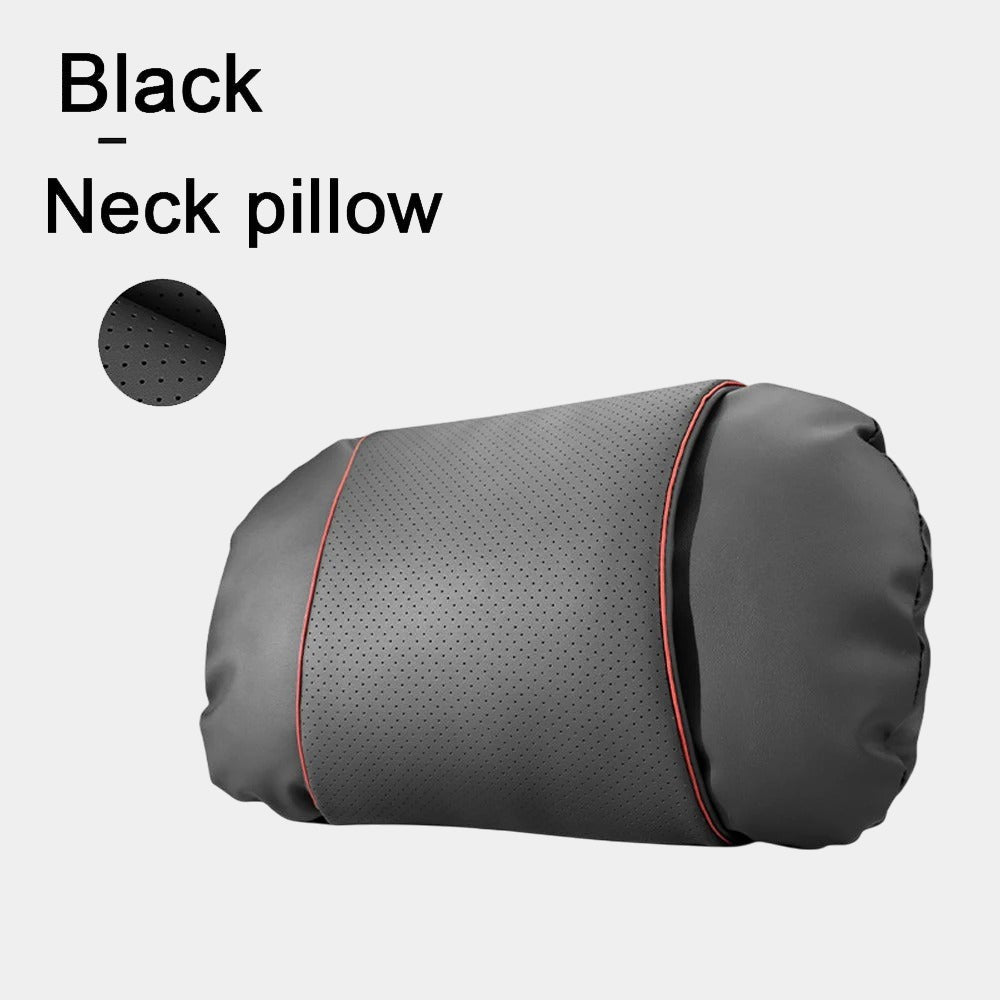 Luxury Nappa Leather Car Neck Pillow – Ergonomic Headrest Support for Car