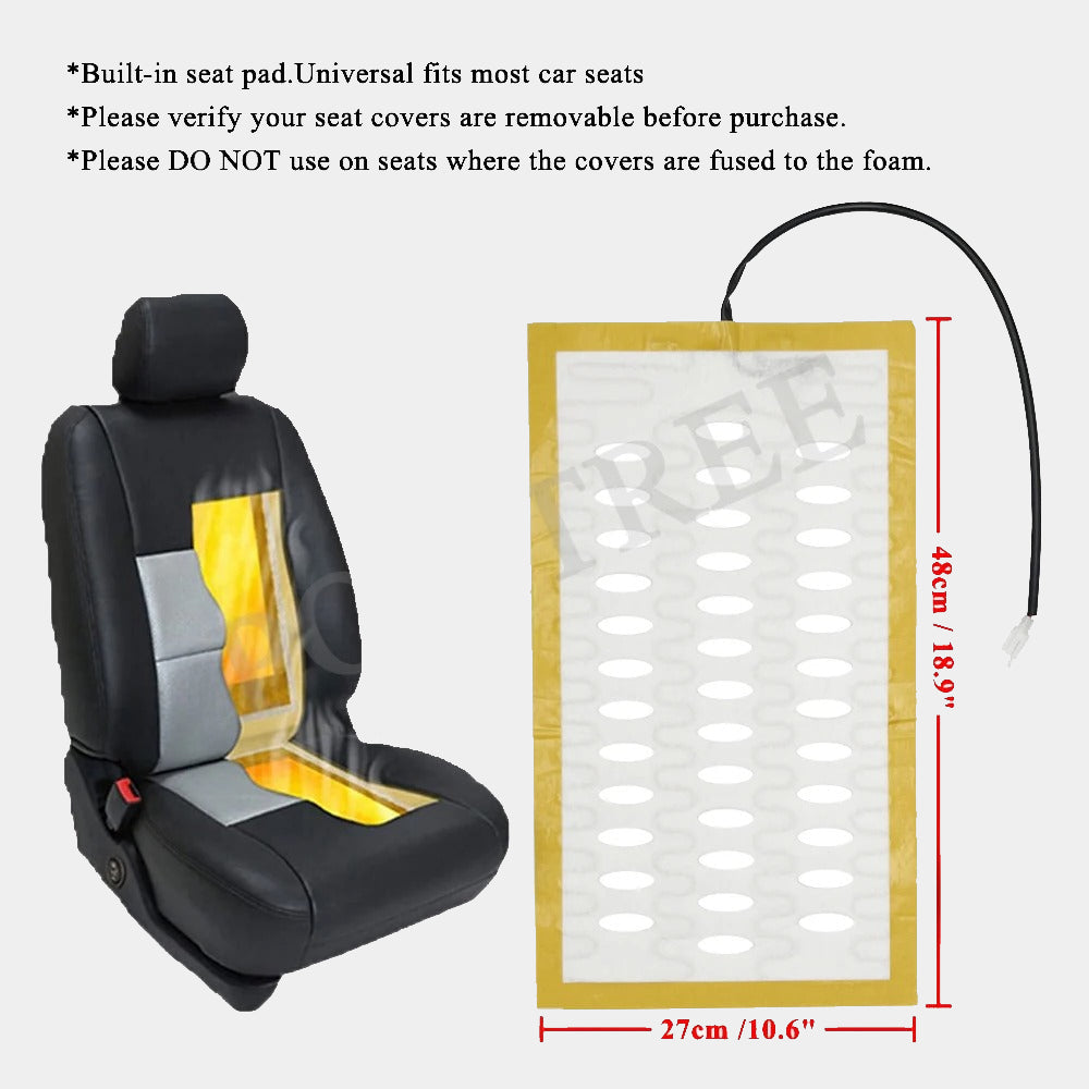 Car Seat Heater Kit for 2 Seats - Carbon Fiber/Alloy Wire Heating Pads with 3-Level Switch