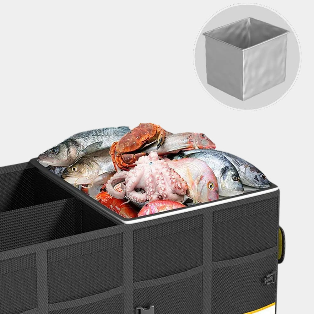 Trunk Organizers - Van Trunk Storage Box with Collapsible Heavy Duty Handle