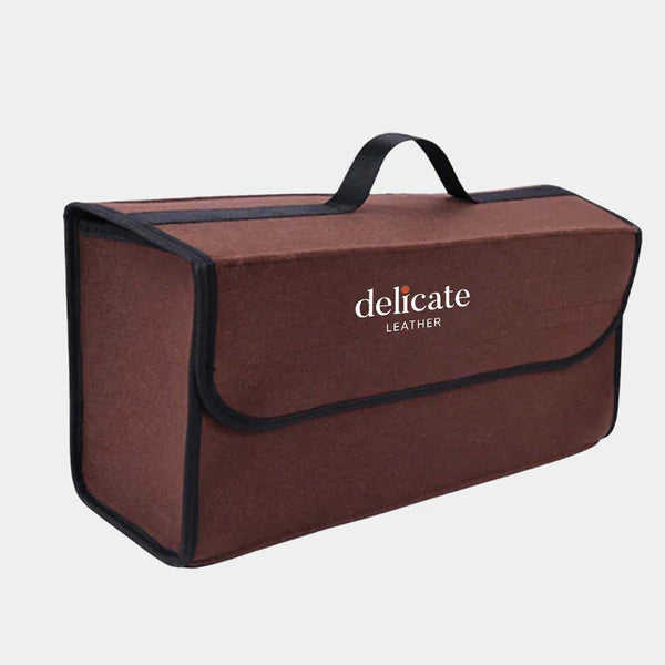 Soft Felt Car Bag Organizer Folding Car Storage Box Non Slip Fireproof Car Trunk Organizer, Custom For Your Cars, Car Accessories LR12990 - Delicate Leather