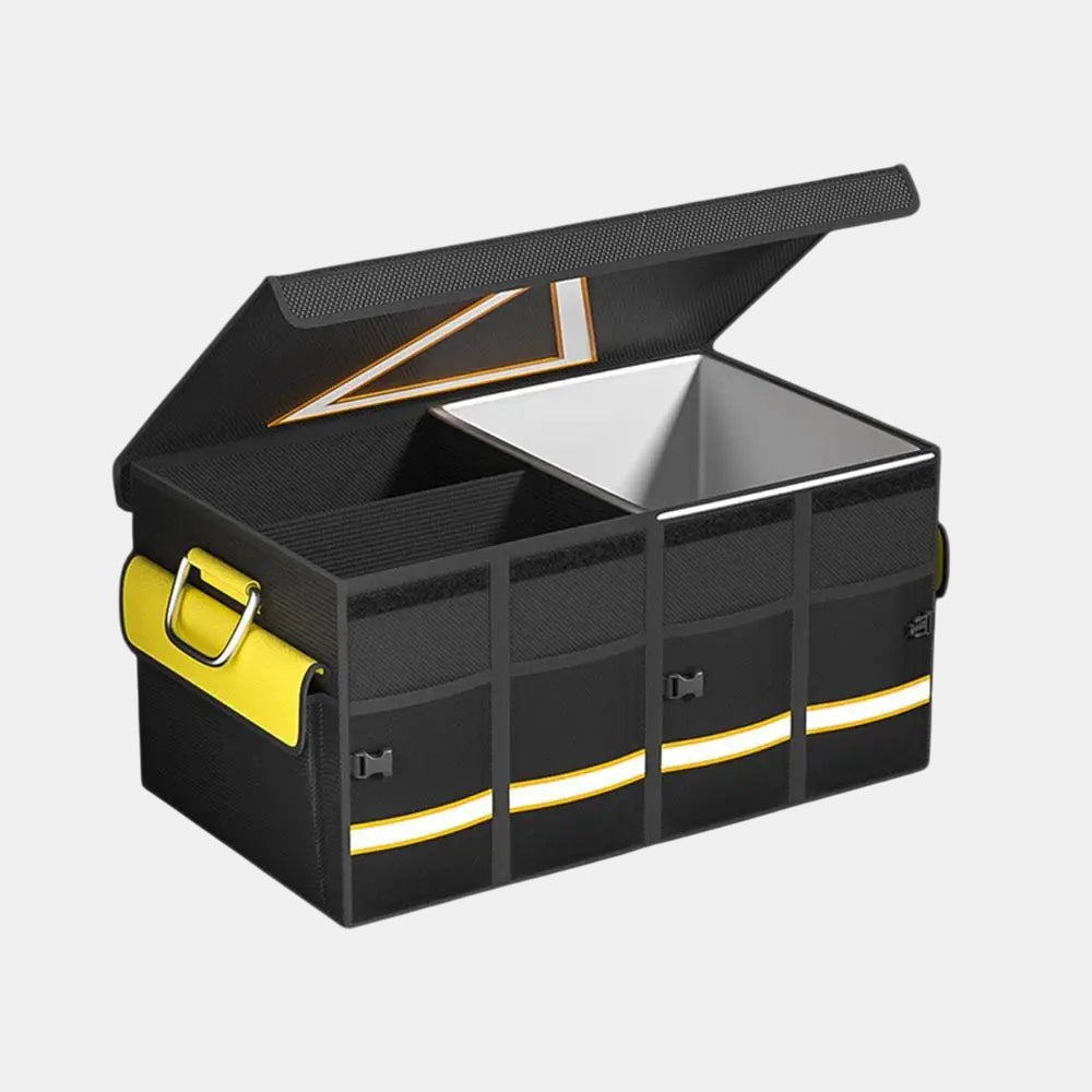 Trunk Organizers - Van Trunk Storage Box with Collapsible Heavy Duty Handle