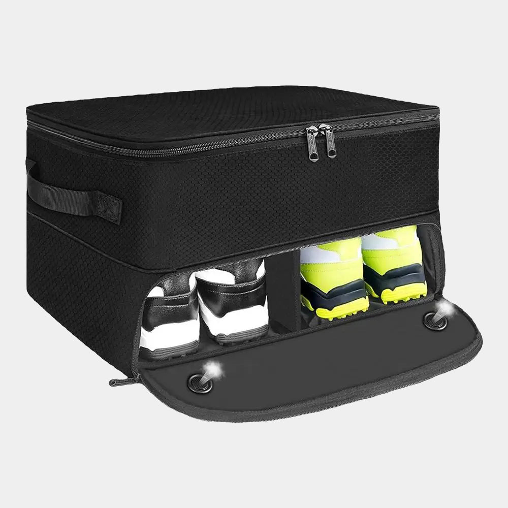 2 Layer Golf Trunk Organizer, Waterproof Car Golf Locker for 2 Pair Shoes, Durable Golf Trunk Organizer for Clothes and Other Golf Accessories, Golf Gifts