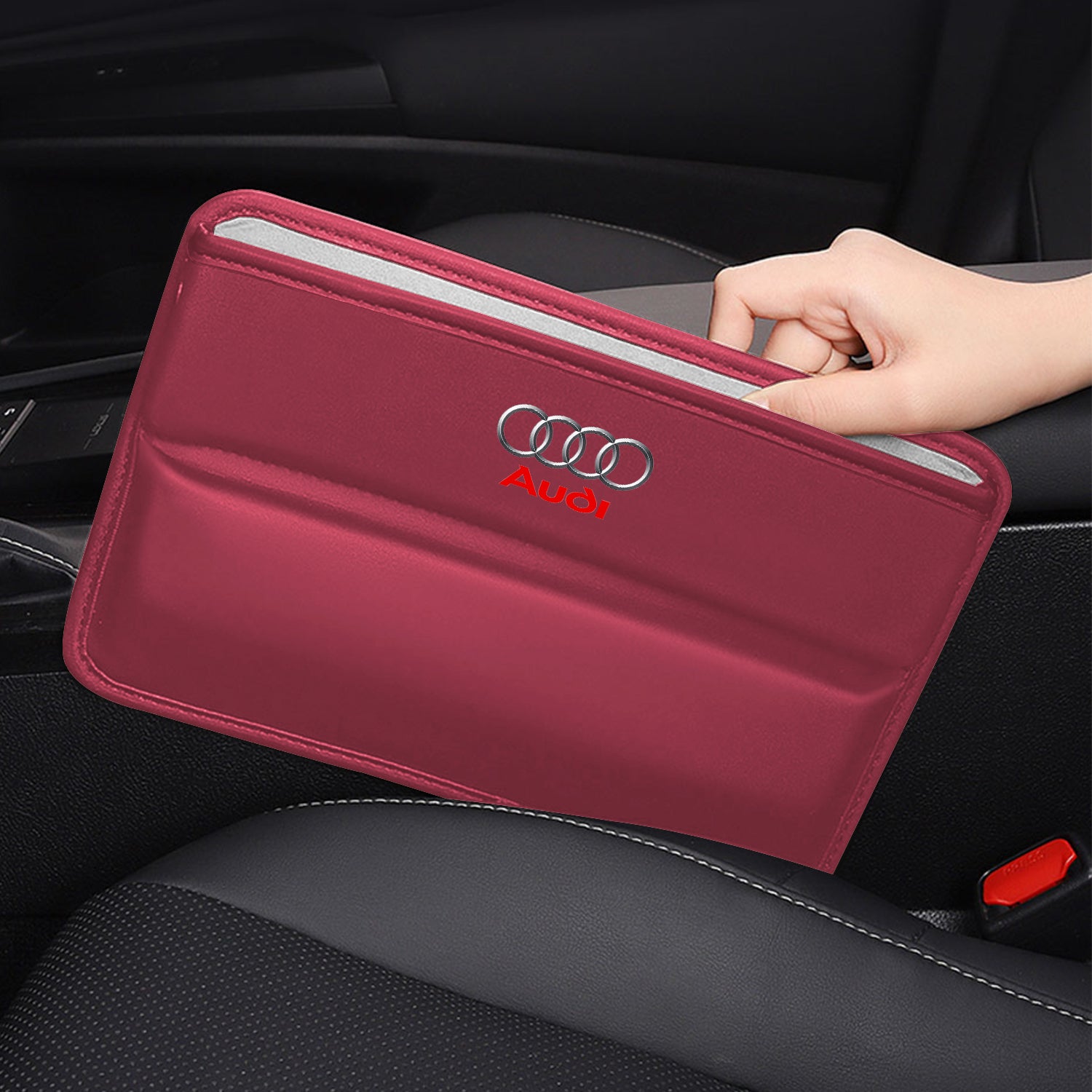 Car Seat Gap Filler Organizer, Custom FIt For Your Cars, Multifunctional PU Leather Console Side Pocket Organizer for Cellphones, Cards, Wallets, Keys WQ - Delicate Leather