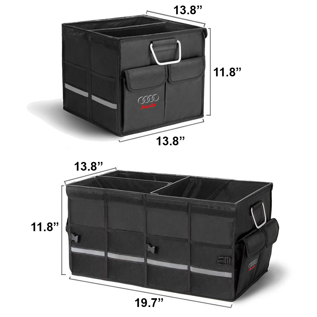 Big Trunk Organizer, Cargo Organizer SUV Trunk Storage Waterproof Collapsible Durable Multi Compartments VE12994