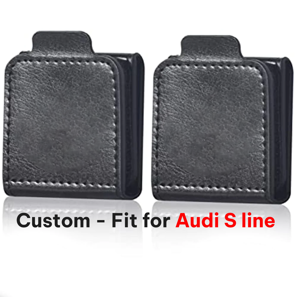 Seatbelt Adjuster, Custom-Fit For Audi S line, Seat Belt Clip For Adults, Universal Comfort Shoulder Neck Strap Positioner Locking Clip Protector, Set of 2 DLVE246 - Delicate Leather