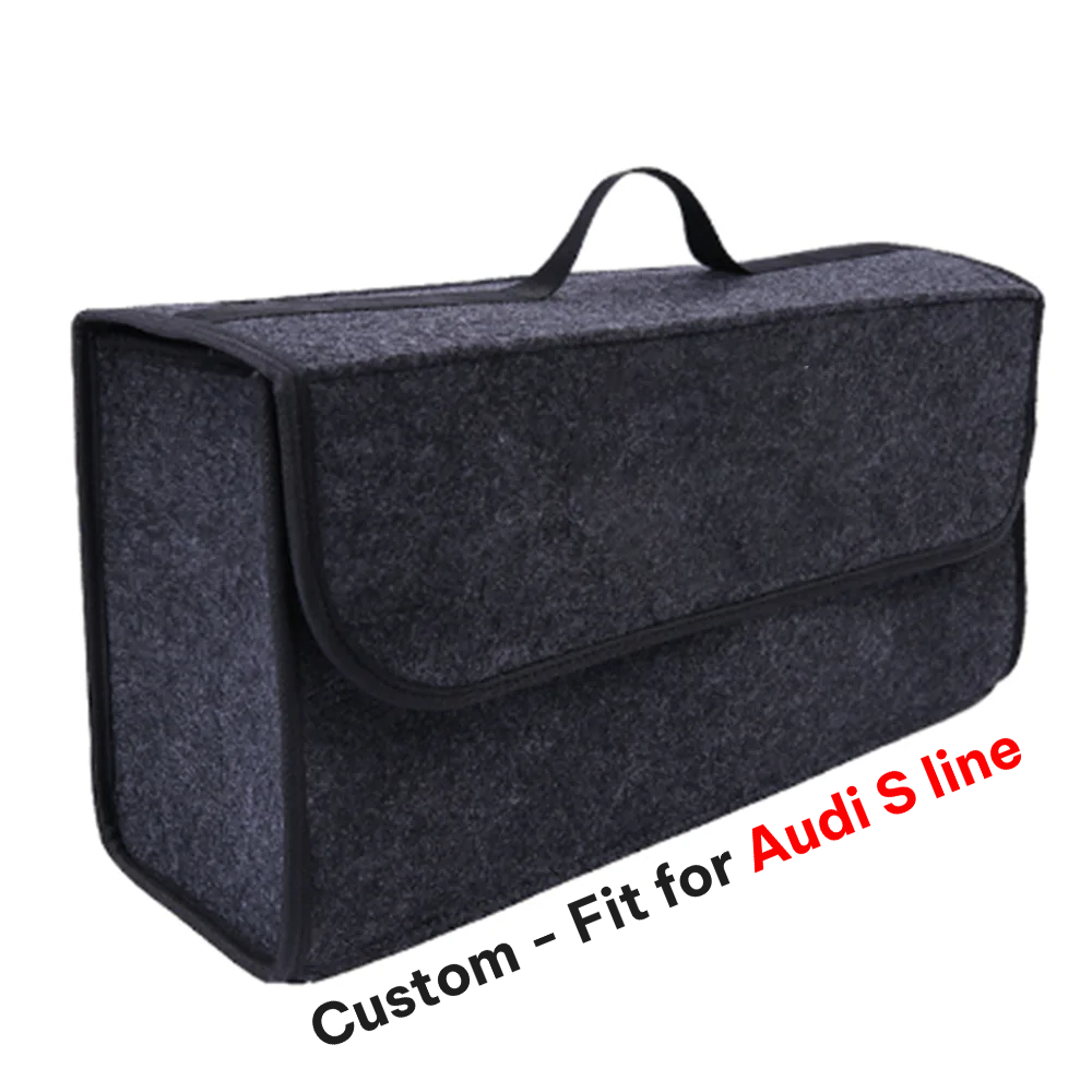 Soft Felt Car Bag Organizer, Custom-Fit For Audi S line, Folding Car Storage Box Non Slip Fireproof Car Trunk Organizer DLVE236 - Delicate Leather