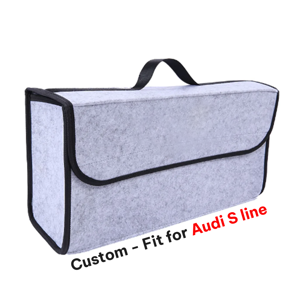 Soft Felt Car Bag Organizer, Custom-Fit For Audi S line, Folding Car Storage Box Non Slip Fireproof Car Trunk Organizer DLVE236 - Delicate Leather