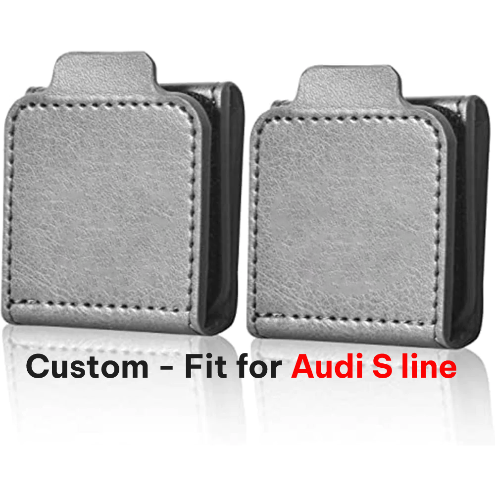 Seatbelt Adjuster, Custom-Fit For Audi S line, Seat Belt Clip For Adults, Universal Comfort Shoulder Neck Strap Positioner Locking Clip Protector, Set of 2 DLVE246 - Delicate Leather