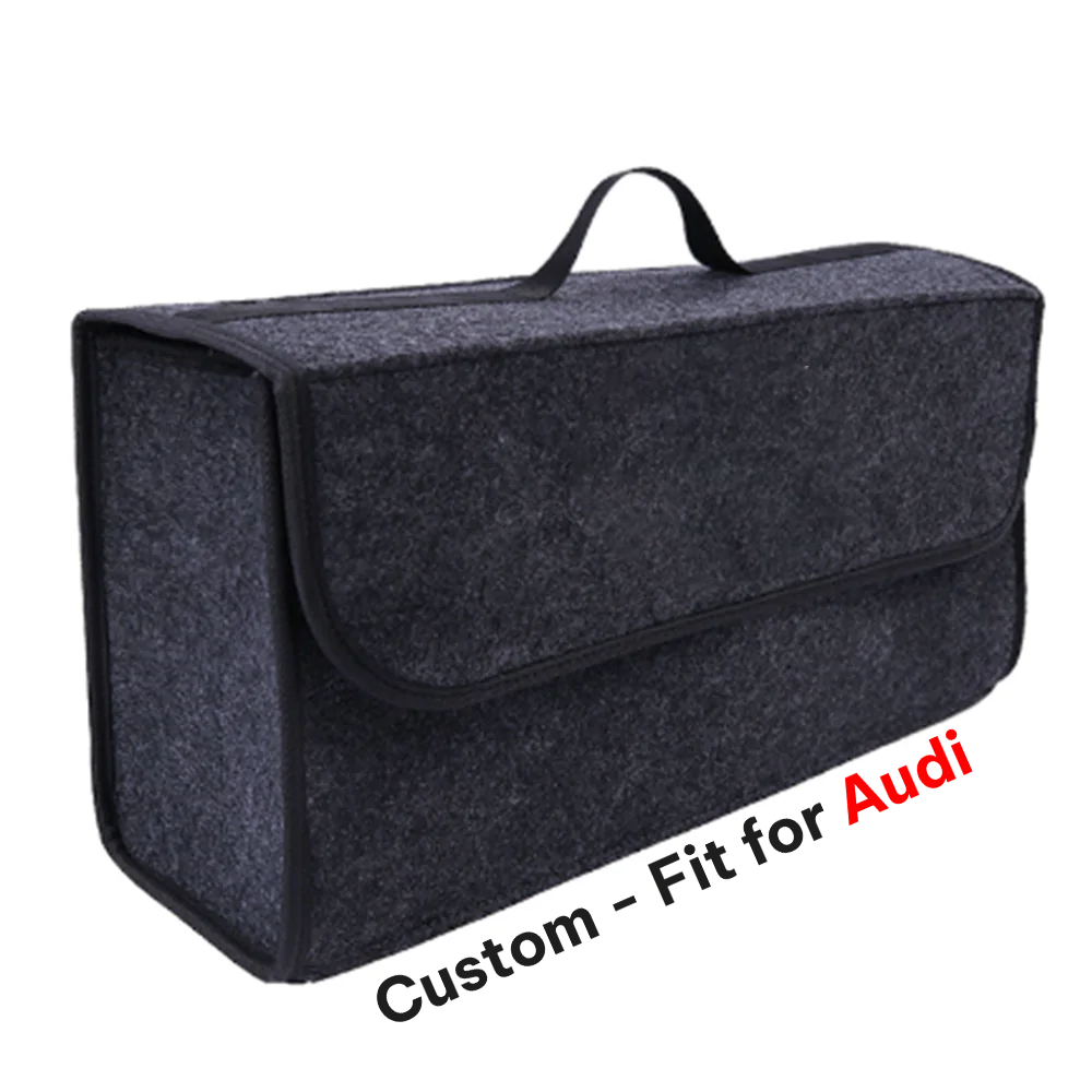 Soft Felt Car Bag Organizer, Custom-Fit For Audi, Folding Car Storage Box Non Slip Fireproof Car Trunk Organizer DLRA236 - Delicate Leather