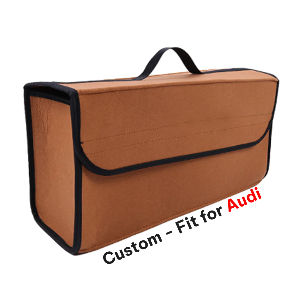 Soft Felt Car Bag Organizer, Custom-Fit For Audi, Folding Car Storage Box Non Slip Fireproof Car Trunk Organizer DLRA236 - Delicate Leather