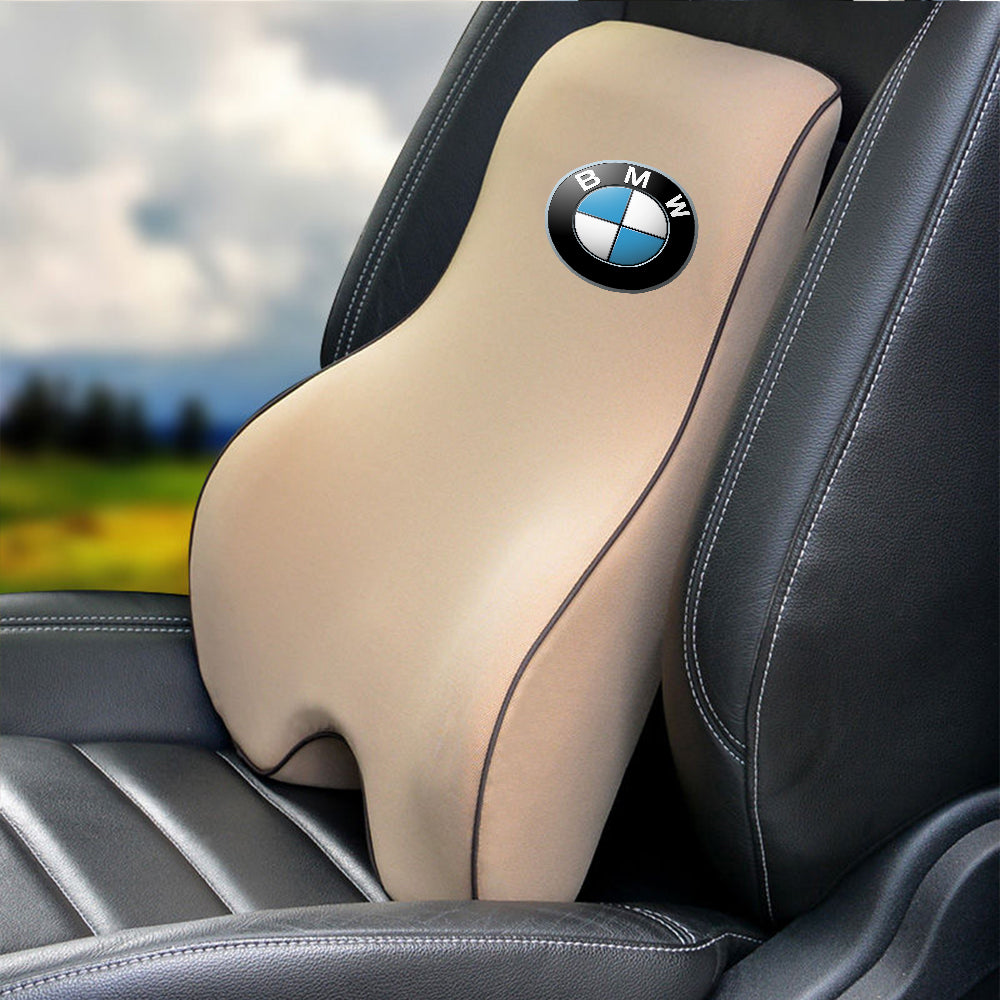 Lumbar Support Cushion for Car and Headrest Neck Pillow Kit, Custom For Cars, Ergonomically Design for Car Seat, Car Accessories KX13983 - Delicate Leather