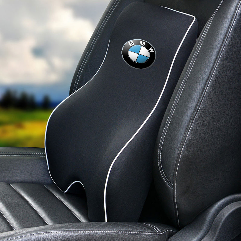 Lumbar Support Cushion for Car and Headrest Neck Pillow Kit, Custom For Cars, Ergonomically Design for Car Seat, Car Accessories KX13983 - Delicate Leather