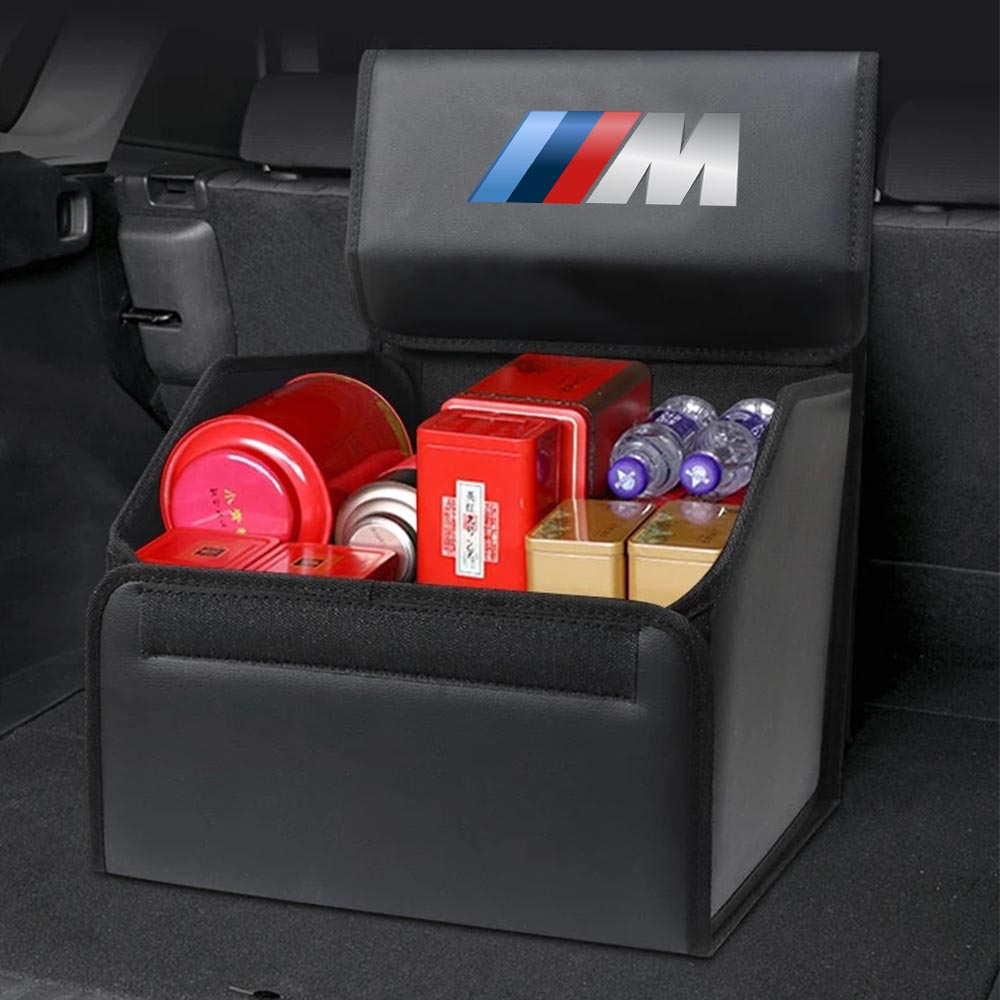 Foldable Trunk Storage Luggage Organizer Box, Custom For Cars, Portable Car Storage Box Bin SUV Van Cargo Carrier Caddy for Shopping, Camping Picnic, Home Garage, Car Accessories KO12996 - Delicate Leather