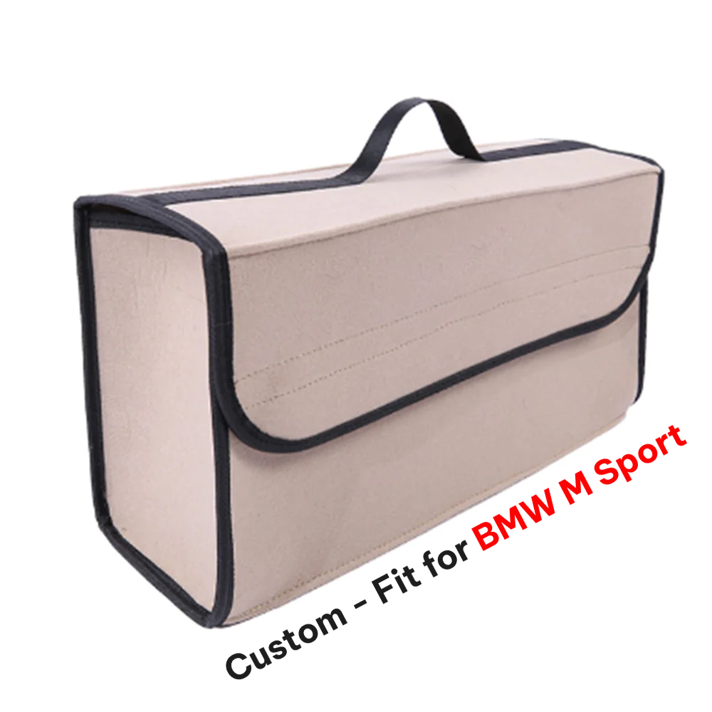 Soft Felt Car Bag Organizer, Custom-Fit For BMW M Sport, Folding Car Storage Box Non Slip Fireproof Car Trunk Organizer DLKO236 - Delicate Leather