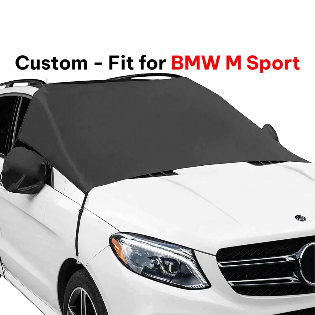 Car Windshield Snow Cover, Custom-Fit For Car, Large Windshield Cover for Ice and Snow Frost with Removable Mirror Cover Protector, Wiper Front Window Protects Windproof UV Sunshade Cover DLKO235 - Delicate Leather