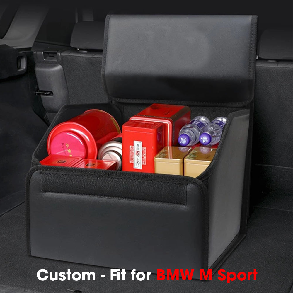 Foldable Trunk Storage Luggage Organizer Box, Custom-Fit For Car, SUV Trunk Organizer Van Cargo Carrier Caddy for Shopping, Camping Picnic, Home Garage DLKO241 - Delicate Leather