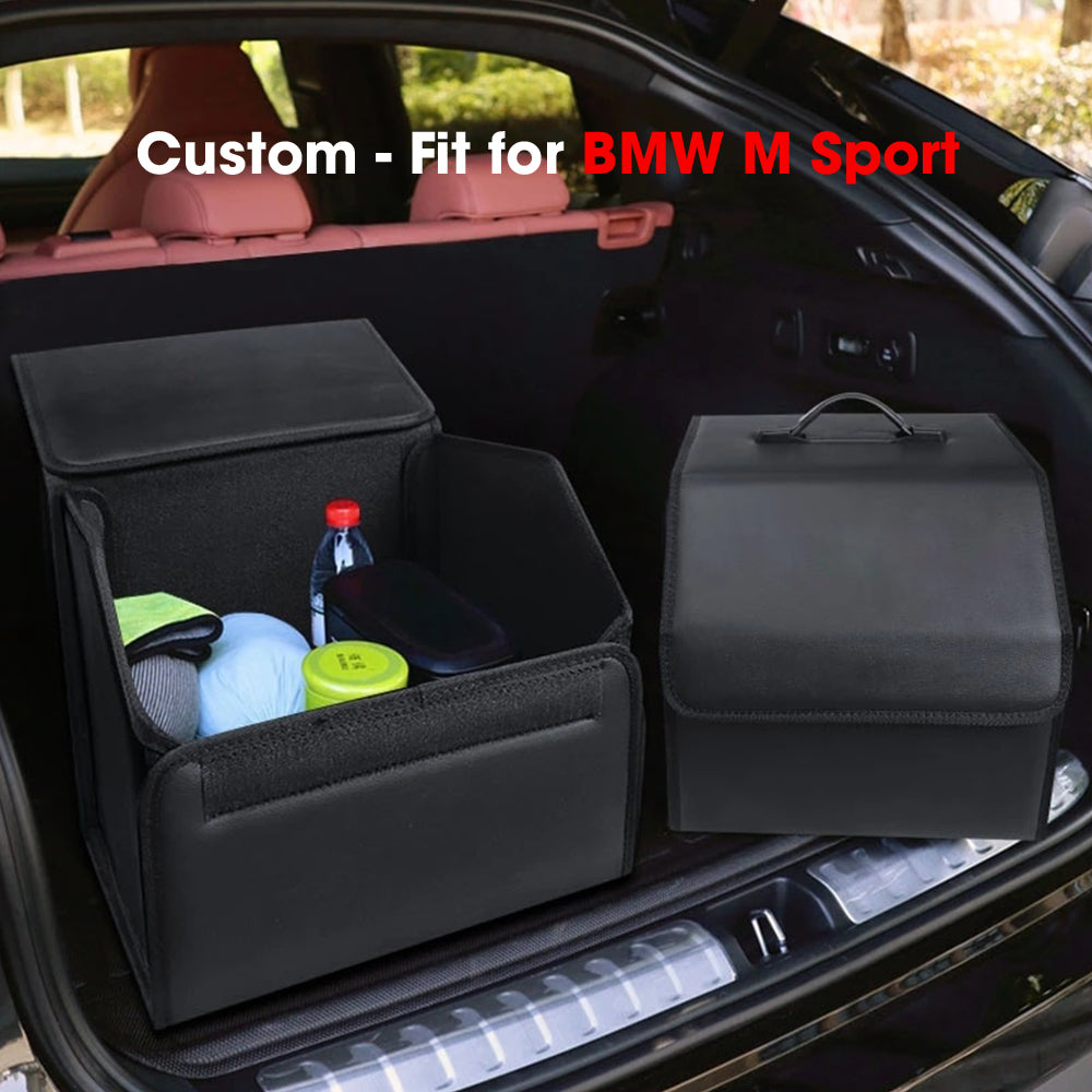 Foldable Trunk Storage Luggage Organizer Box, Custom-Fit For Car, SUV Trunk Organizer Van Cargo Carrier Caddy for Shopping, Camping Picnic, Home Garage DLKO241 - Delicate Leather