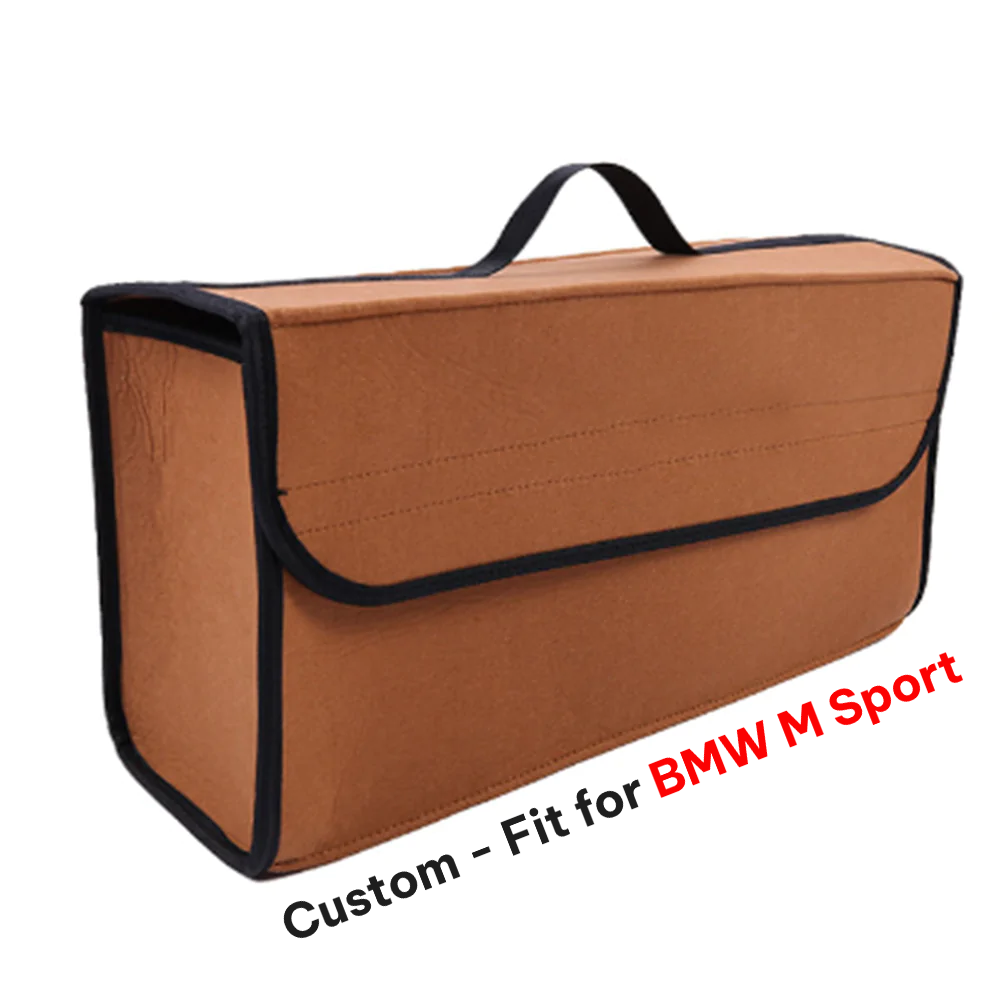 Soft Felt Car Bag Organizer, Custom-Fit For BMW M Sport, Folding Car Storage Box Non Slip Fireproof Car Trunk Organizer DLKO236 - Delicate Leather