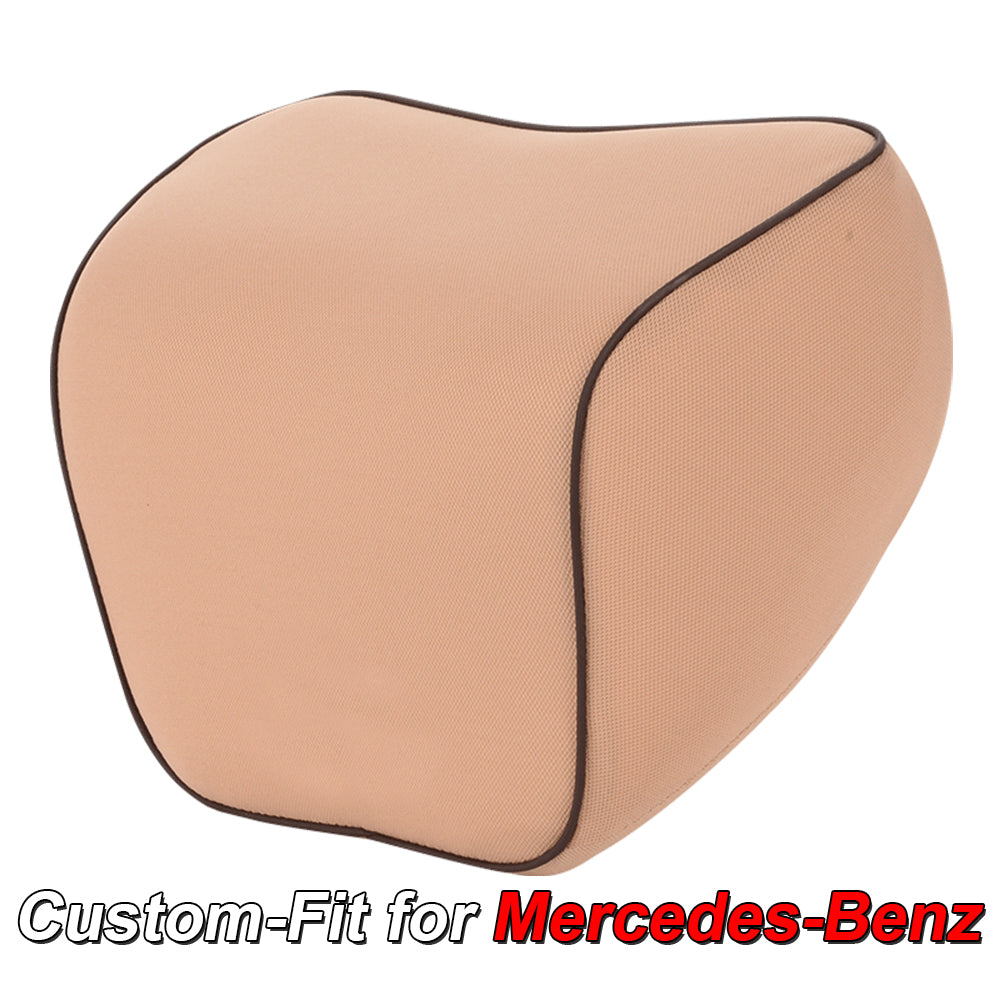 Lumbar Support Cushion for Car and Headrest Neck Pillow Kit, Custom-Fit For Mercedes-Benz, Ergonomically Design for Car Seat, Car Accessories DLMB254 - Delicate Leather