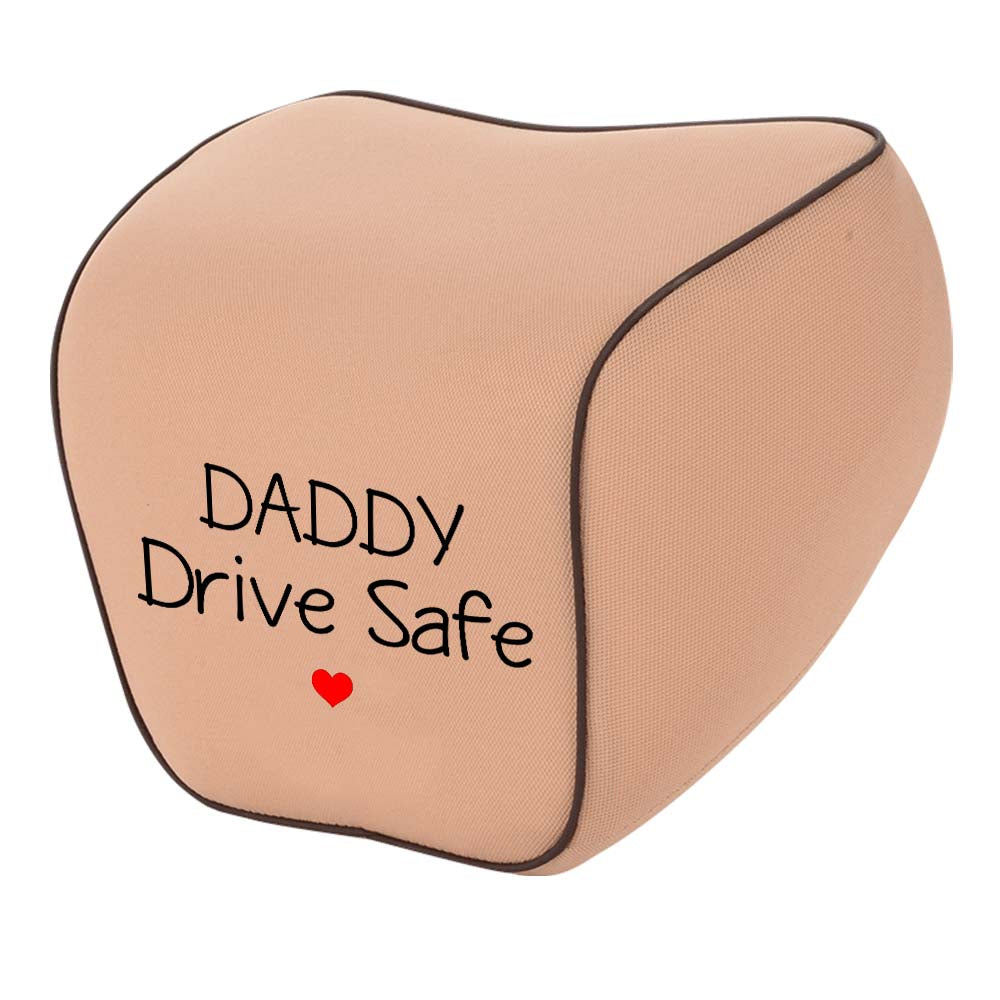 Lumbar Support Cushion for Car and Headrest Neck Pillow Kit, Daddy Drive Safe, Custom For Cars, Ergonomically Design for Car Seat, Car Accessories, Gift for Daddy - Delicate Leather