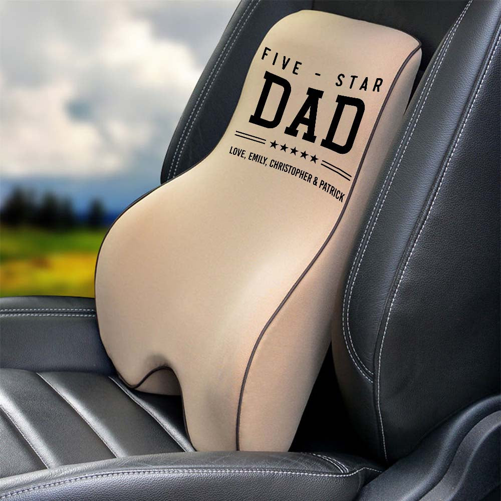 Personalized Lumbar Support Cushion for Car and Headrest Neck Pillow Kit, Happy Father's Day, Custom For Cars, Ergonomically Design for Car Seat, Car Accessories, Gift for Daddy