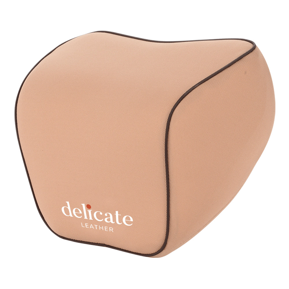 Lumbar Support Cushion for Car and Headrest Neck Pillow Kit, Custom For Cars, Ergonomically Design for Car Seat, Car Accessories VE13983 - Delicate Leather